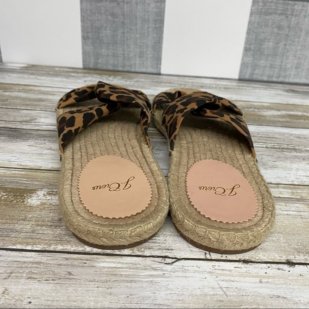 J.Crew Twisted Knot Espadrille Leopard Slide Sandal - Picture 5 of 12